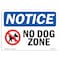 Signmission OSHA Notice, 5" Height, No Dog Zone Sign With Symbol, 7" X 5", Landscape OS-NS-D-57-L-14487 - alternate 1